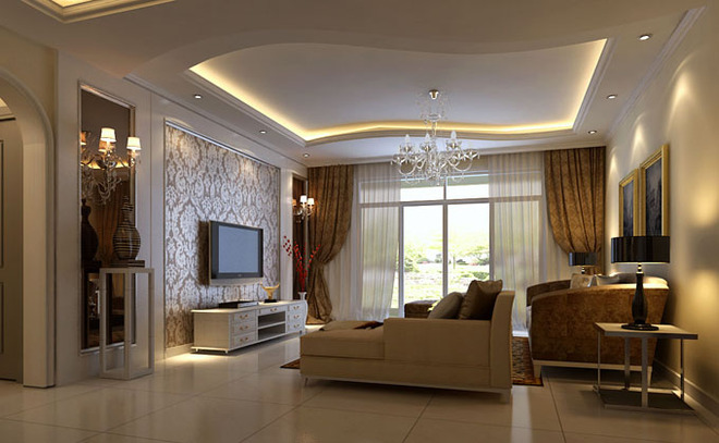 2017客厅电视背景墙装修 复式楼装修上下有所