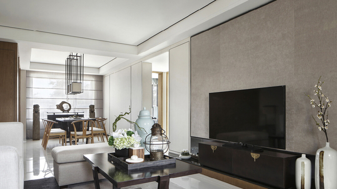 135平新中式风格，细线条内敛的空间